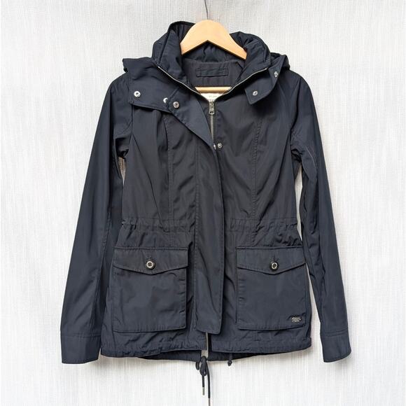 Abercrombie & Fitch Black A&F Nylon Parka Hooded Jacket, size S - Picture 1 of 9